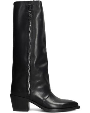 METISSE 60Mm Leather Boots - Black