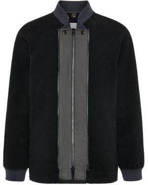 Maison Margiela Wool Zip-Up Bomber Jacket - Black