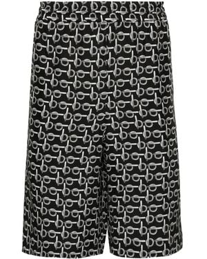 Burberry B Elasticated-Waistband Silk Shorts - Black
