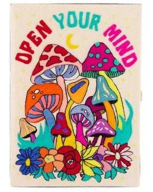 Olympia Le-Tan Open Your Mind Embroidered Book Clutch Bag - White