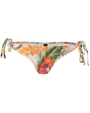 Lygia & Nanny Bikinislip Met Tropische Print En Gestrikte Zijkant - Wit