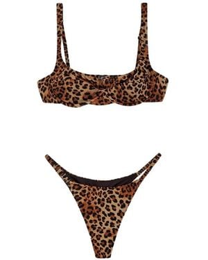 MC2 Saint Barth Leopard-Print Underwired Bikini - White