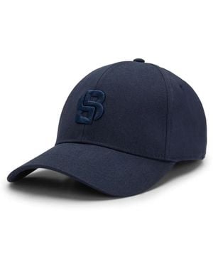 BOSS Logo-Embroidered Cap - Blue