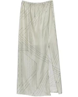 Alysi Rok Met Grafische Print En Split - Wit