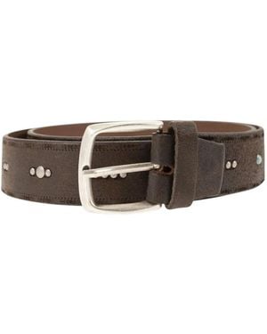 Alberto Luti Studded Leather Belt - Brown