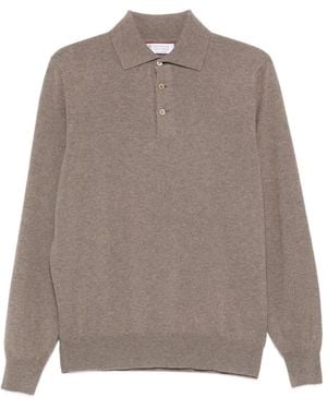 Brunello Cucinelli Polo-Neck Cashmere Jumper - Brown