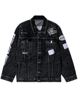 REVENGE Moto Patch Denim Jacket - Black