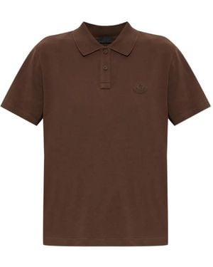Moncler Logo-Patch Polo Shirt - Brown