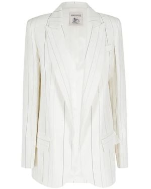 Semicouture Striped Blazer - White