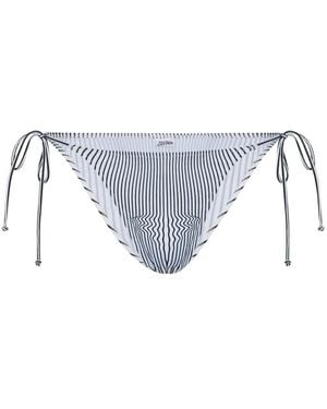 Jean Paul Gaultier Pinstripe Tie Bikini Bottoms - White