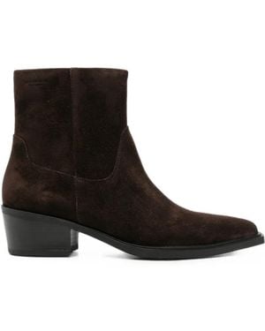 Vagabond Shoemakers Suede Pointed-Toe Ankle Boots - Black