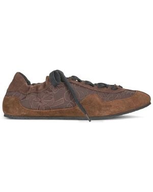 Cecilie Bahnsen Blaise Floral-Embroidered Trainers - Brown