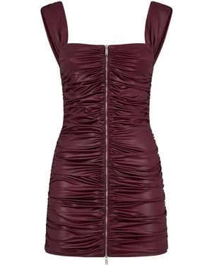 DSquared² Ruched Zip-Up Minidress - Red
