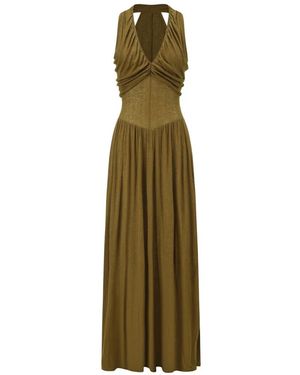 Oude Waag V-Neck Maxi Dress - Green