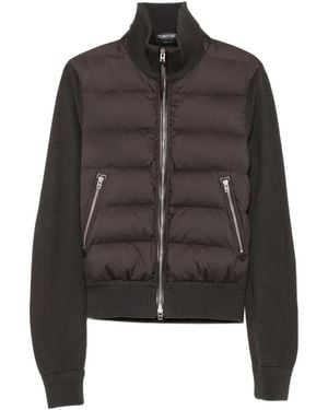 Tom Ford Quilted-Panel Zip-Up Jacket - Brown