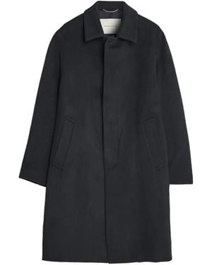 Mackintosh Dunkled Concealed-Fastening Coat - Blue
