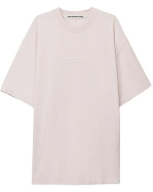 Alexander Wang Logo-Print Short-Sleeve T-Shirt - Pink