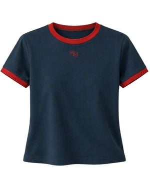 Reformation Crew-Trim T-Shirt - Blue