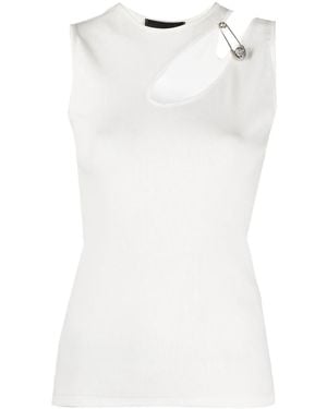 Philipp Plein Cutout Safety Pin T-Shirt - White