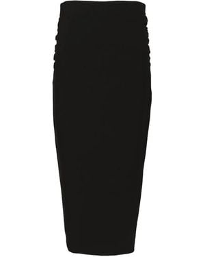 Max Mara Ruched-Detail Midi Skirt - Black