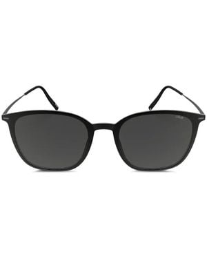 Silhouette Sequoia Square-Frame Tinted Sunglasses - Black