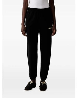 La Mania Pantalon De Jogging À Logo Brodé Et Finitions Élastiquées Grant - Black