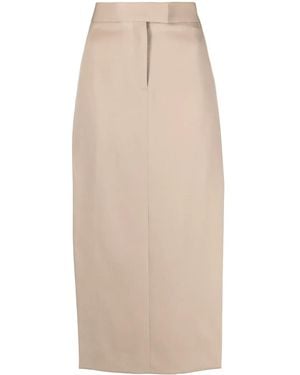 The Attico Panelled Twill Midi Skirt - Natural