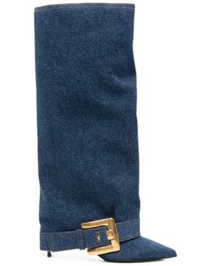 Balmain Anthem Buckled Boots - Blue