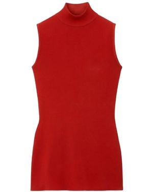 Loewe High-Neck Sleeveless Top - Red