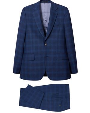 Paul Smith The Brierley Geruit Wollen Pak - Blauw