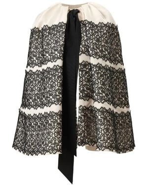 Carolina Herrera Cape Bordée De Dentelle - Natural