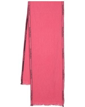Acne Studios Sciarpa Con Logo Jacquard - Rosa
