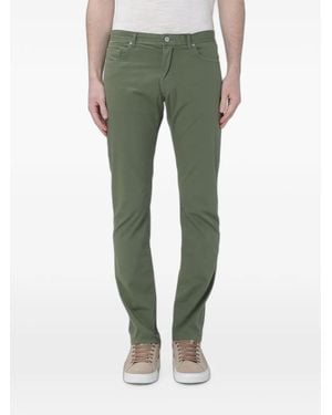 Brooksfield Slim-Fit Cotton Trousers - Green