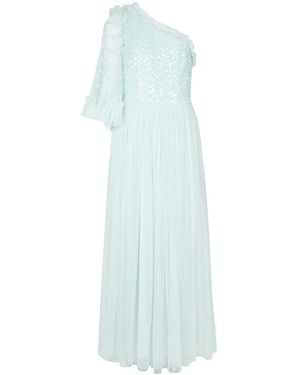 Needle & Thread Sequin-Embellished One-Shoulder Dress - Blue