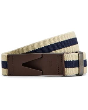 Tod's ストライプ バックルベルト - ブルー