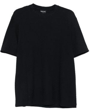 Giorgio Armani Chevron-Knit T-Shirt - Black