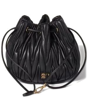 Miu Miu Matelassé-motif pouch bag - Schwarz