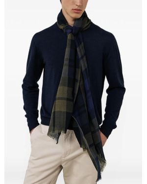 Hartford Écharpe Effilochée À Motif Tartan - Blue
