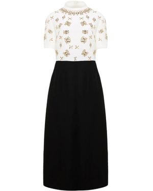 Dice Kayek Vestido midi con aplique de cristales - Negro