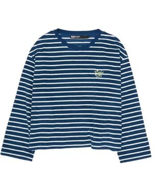 Bimba Y Lola Gestreiftes Langarmshirt - Blau