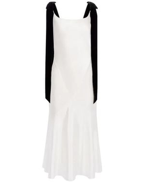 Nina Ricci Vestido Midi Con Detalle De Lazo - Blanco
