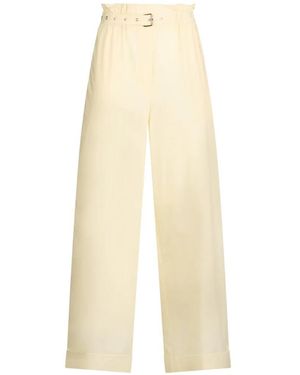 Liu Jo High-Rise Cotton Trousers - White
