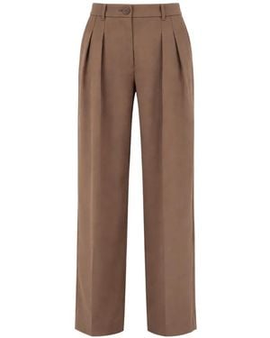 ARMANI EXCHANGE Belt Loops Pleated Trousers - Brown