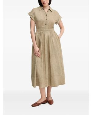 Pedro Del Hierro Madrid Vestido camisero con cintura fruncida - Neutro