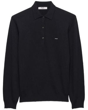 Prada Wool Polo Sweater - Blue