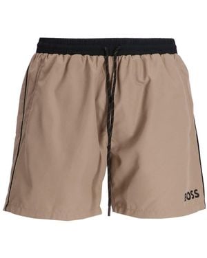 BOSS Starfish Swim Shorts - Brown