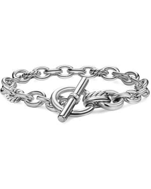 David Yurman Sterling Zilveren Dy Mercer Toggle Schakelarmband Met Diamant - Metallic