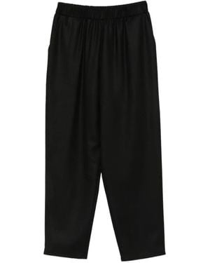 Dusan Elasticated-Waist Trousers - Black