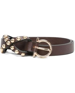 Luisa Cerano Stud-Embellished Belt - Brown