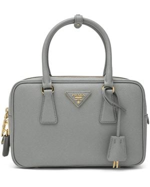 Prada Shopper Met Driehoekig Plakkaat - Grijs